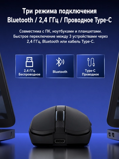 Беспроводная игровая мышь AULA SC590 Pro, PAW3311, 20000 DPI, 2.4G, USB-C, черная