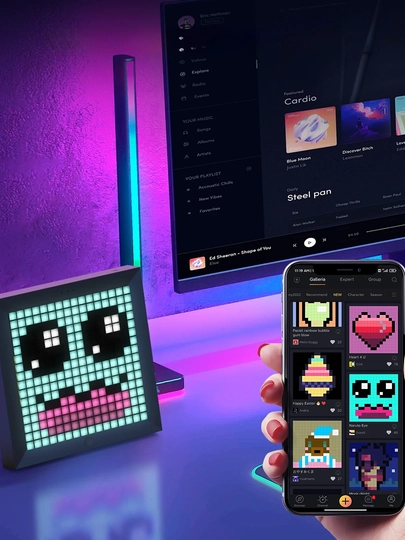 Пиксельный LED-дисплей Divoom Pixoo, 16x16, Bluetooth, часы, погода и pixel art