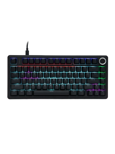 Клавиатура AULA F75, механическая, проводная, RGB-подсветка, 80 клавиш, с крутилкой — Черный